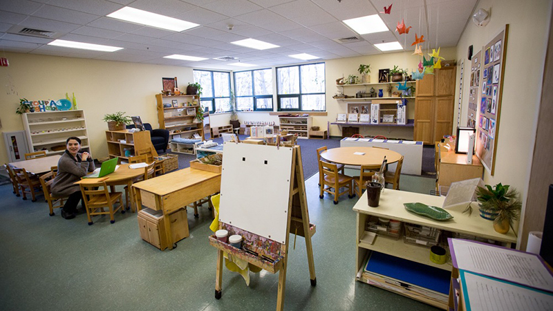 Large classroom in the Fort Hill building