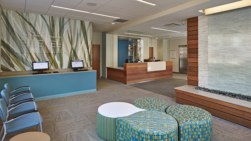 Interior of the Schacht Center lobby