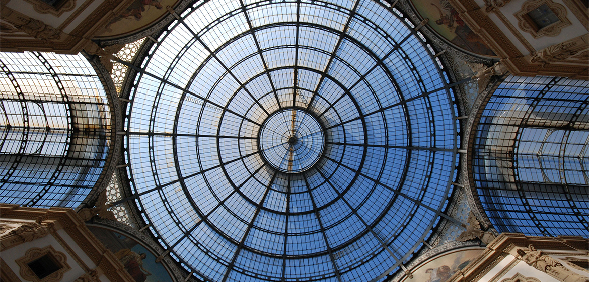 Stained glass window in Milan