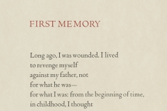 Louise Glück broadside, "First Memory"