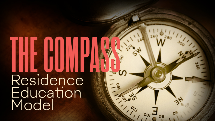 The Compass | Residence Education Model - an image of a compass accompanies the text