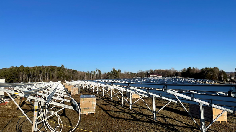 Farmington solar power array under construction.