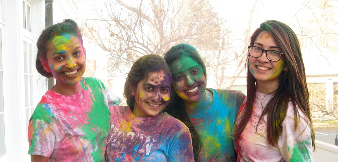 Students at the EKTA Holi celebration