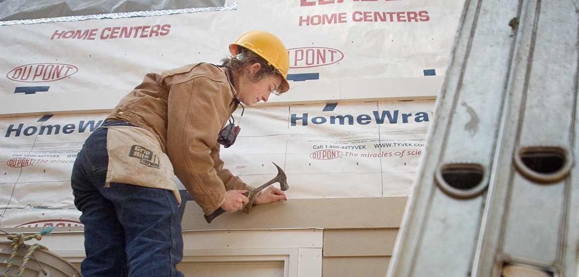 Construction on a Habitat for Humanity house