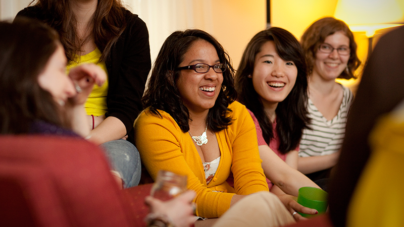 A group of students at afternoon tea