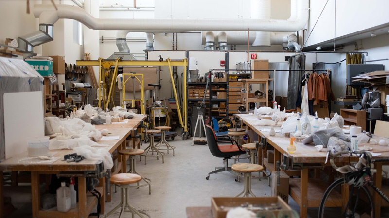 Sculpture studio in Hillyer Hall