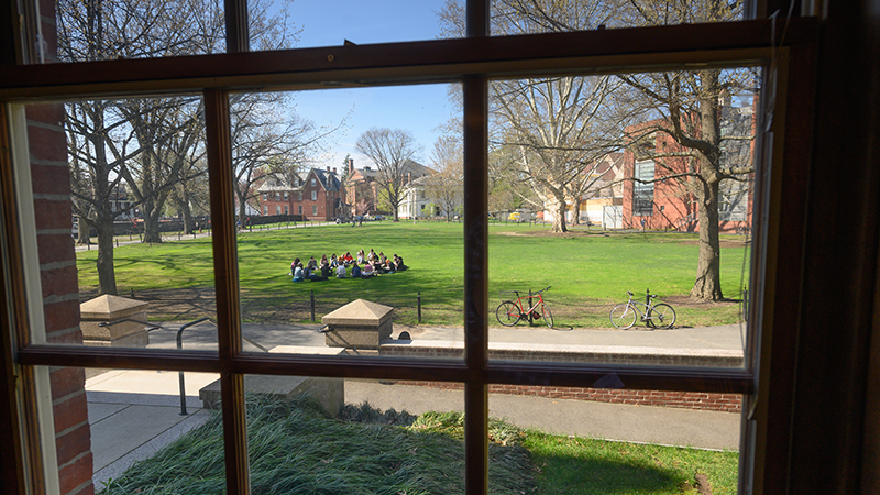 Image of students outside in class