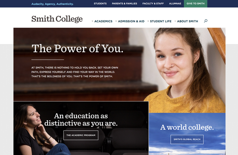 Screen shot of the Smith home page