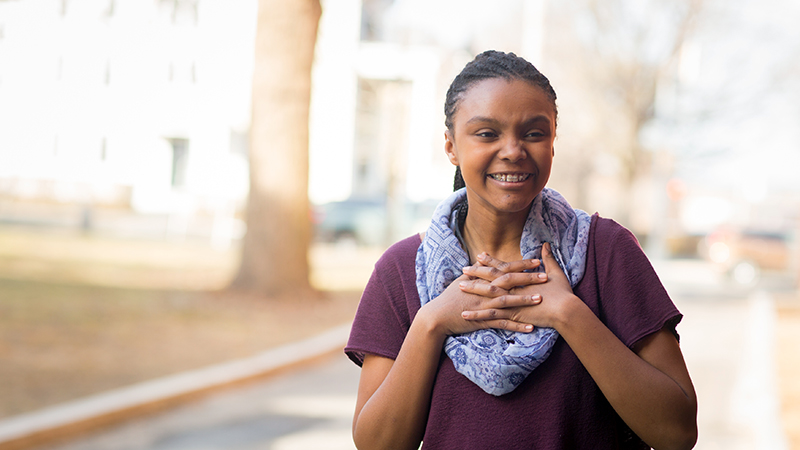 Brianna Barrett on campus