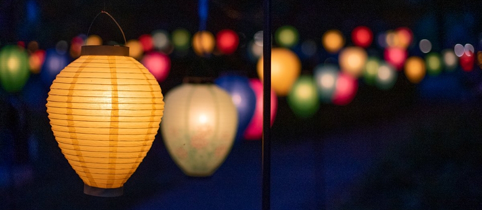 Lanterns on Illumination night create one example of rainbow imagery at Smith.