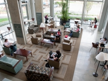 Students studying in Ford Hall