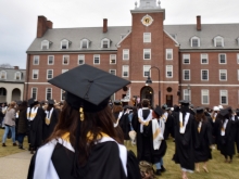 Graduates in front of the Quad