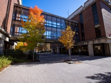 McConnell-Burton walkway with trees in autumn colors