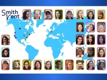 SmithVent, a collection of headshots against a map of the world with stars in various places in North America and Europe