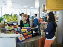 Student making a purchase at the campus center register