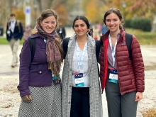 Nora Sullivan '24 Rehana Nazerali-Ruddy '22 and Bea Weinand '22 competed in a debate in Arabic at the University of Chicago.