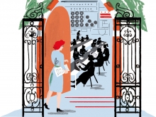 illustration of codegirls at smith college by Barbara Ott