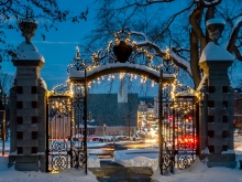 Grecourt Gate with winter lights