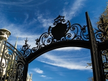 Detail shot of the top of the Grecourt Gates