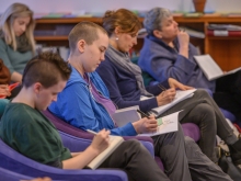 students in the poetry center