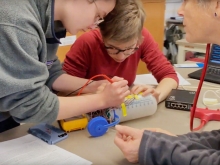 testing a water bottle with electricity