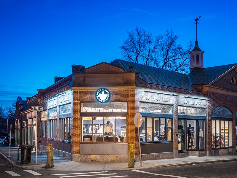 "An image of Smith College's relocated Bookstore at 8 Green Street."