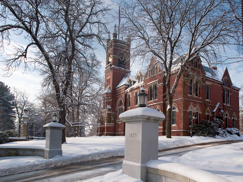 Winter shot of College Hall