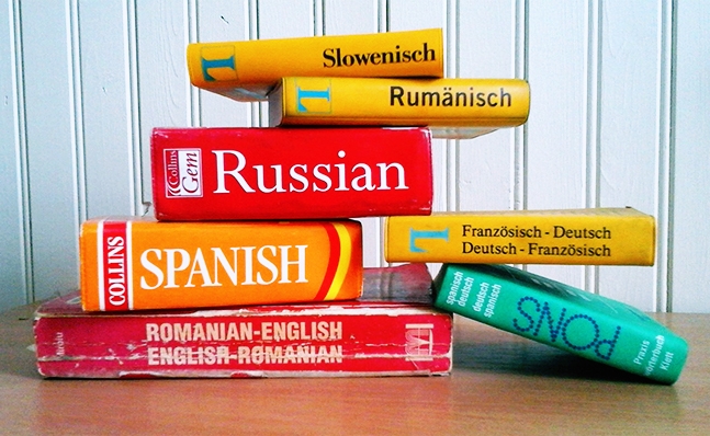 Stack of dictionaries in different languages
