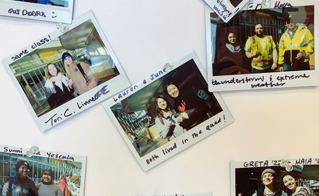 Up close photos on the Wheel of Engagement board at the Campus Center