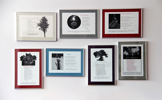 Image of framed poetry broadsides