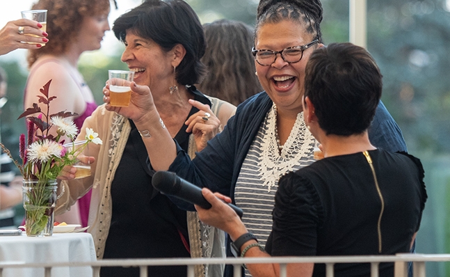 Sarah Willie-LeBreton at the School for Social Work reception.