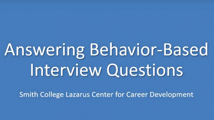 Still for Video on Answering Behavior-Based Interview Questions