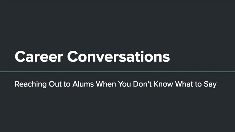 Still image of the Lazarus Center slide show presentation on career conversations