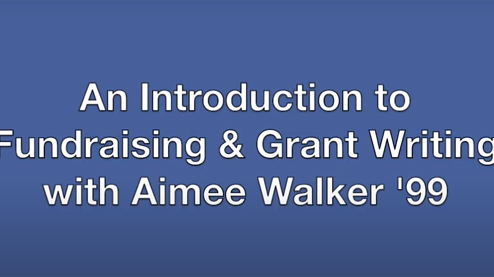 Video still for an intro to fundraising and grant writing