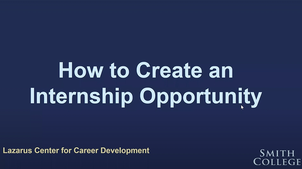 Video still from How to Create an Internship Opportunity