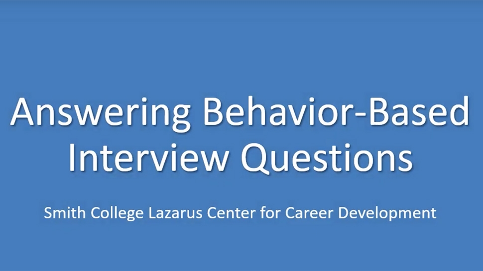 Still for Video on Answering Behavior-Based Interview Questions