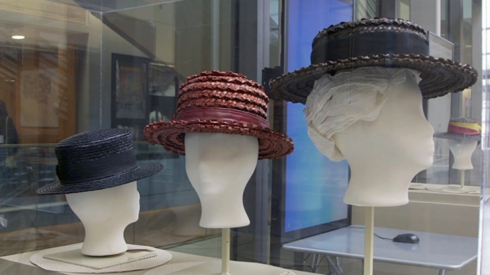 Boater hats on display